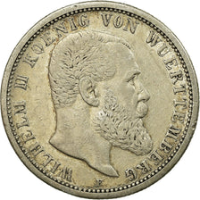 Moneta, Landy niemieckie, WURTTEMBERG, Wilhelm II, 2 Mark, 1907, Freudenstadt