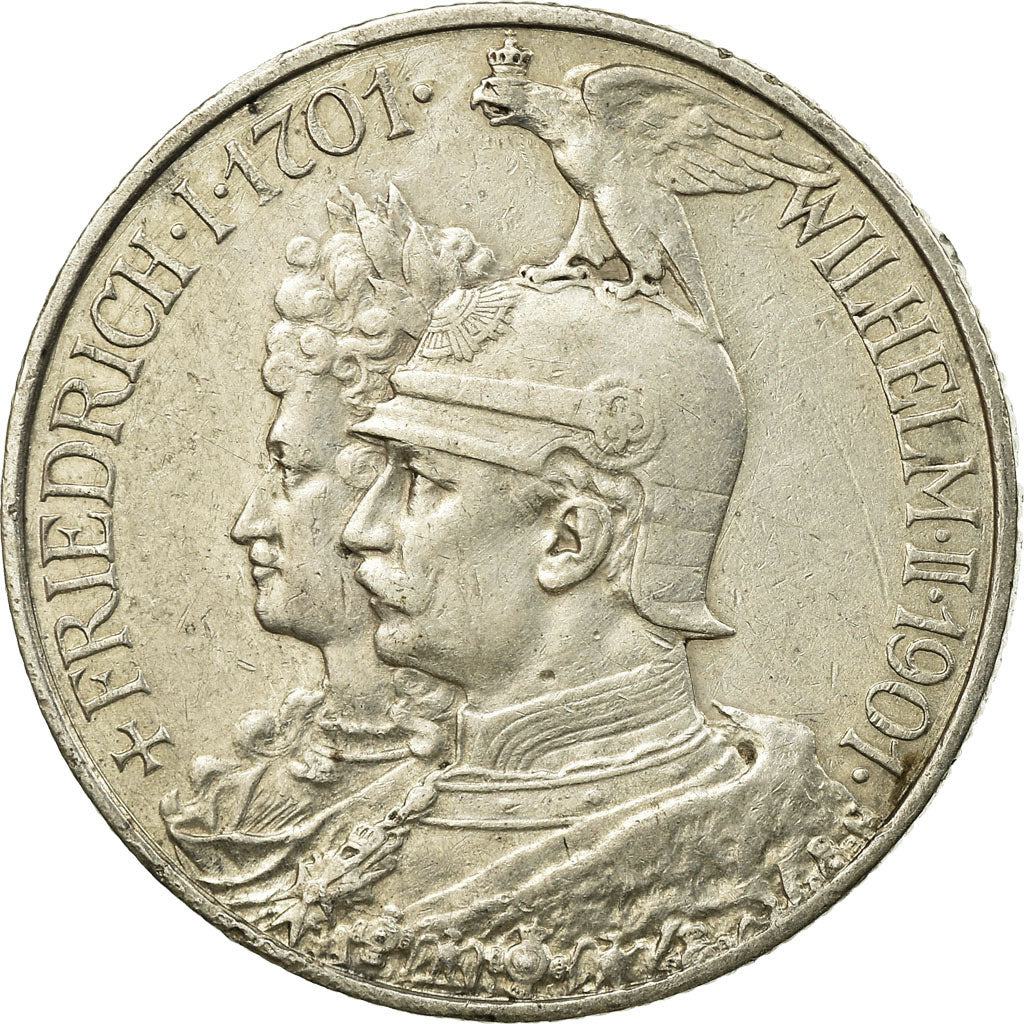 Coin, German States, PRUSSIA, Wilhelm II, 2 Mark, 1901, Berlin, EF(40-45)