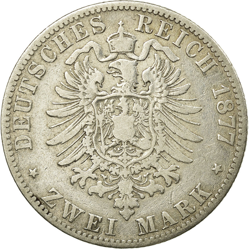 Coin, German States, PRUSSIA, Wilhelm I, 2 Mark, 1877, Berlin, VF(30-35)