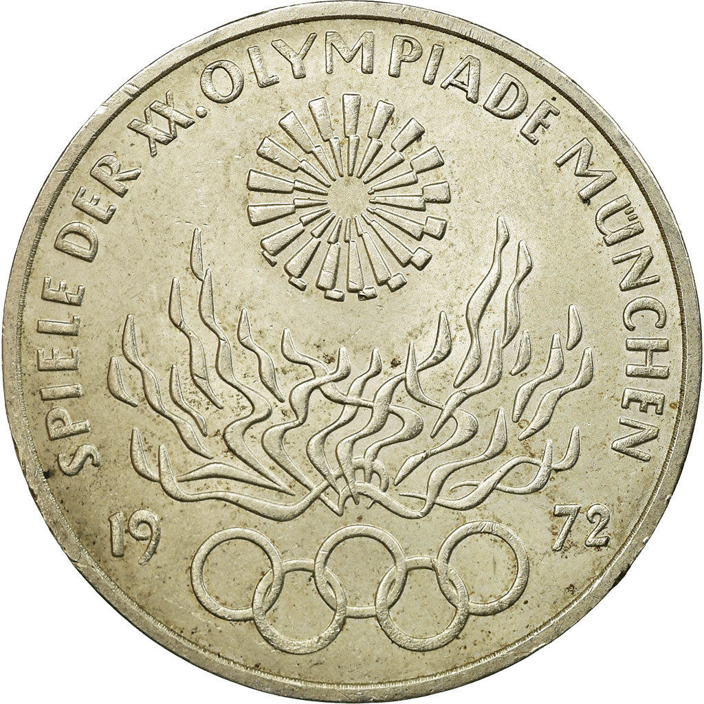 Moneda, ALEMANIA - REPÚBLICA FEDERAL, 10 Mark, 1972, Hambourg, MBC, Plata