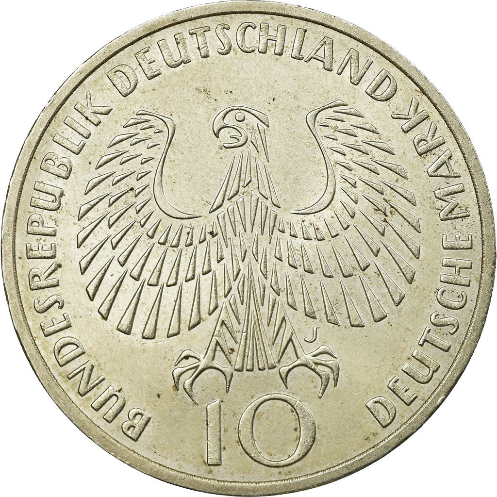 Moneda, ALEMANIA - REPÚBLICA FEDERAL, 10 Mark, 1972, Hambourg, MBC, Plata