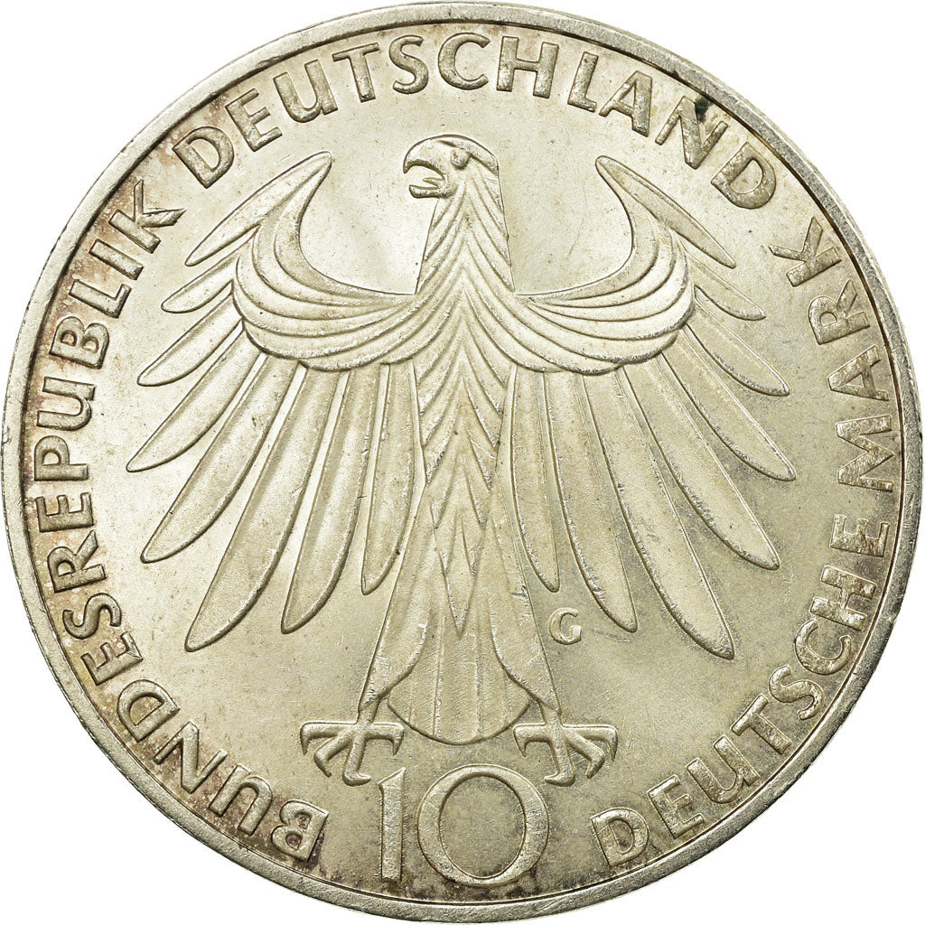 Monnaie, République fédérale allemande, 10 Mark, 1972, Karlsruhe, SUP