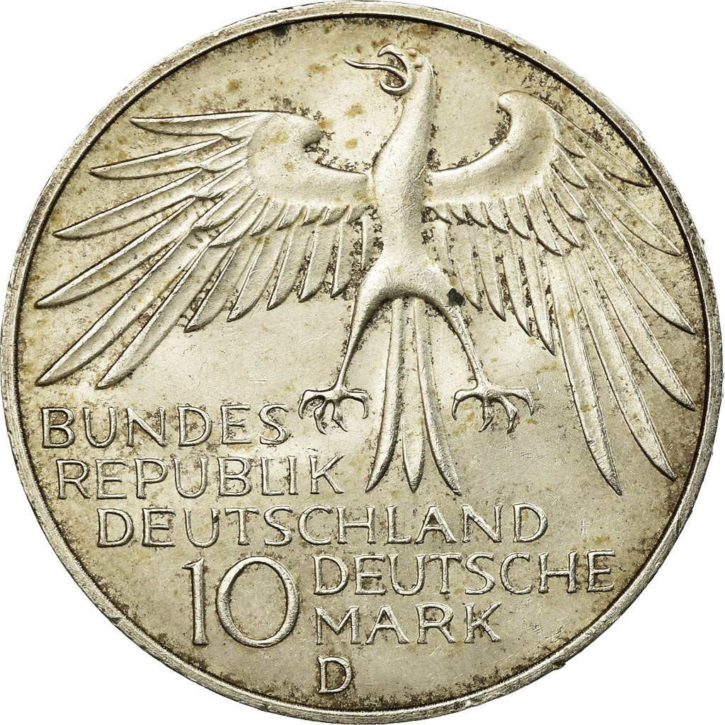 Moeda, ALEMANHA - REPÚBLICA FEDERAL, 10 Mark, 1972, Munich, EF(40-45), Prata