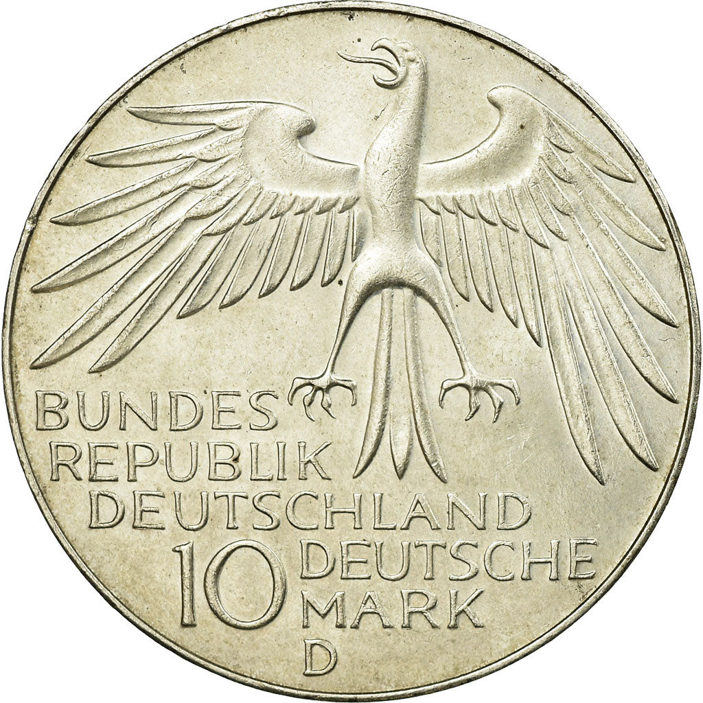 Coin, GERMANY - FEDERAL REPUBLIC, 10 Mark, 1972, Munich, AU(50-53), Silver