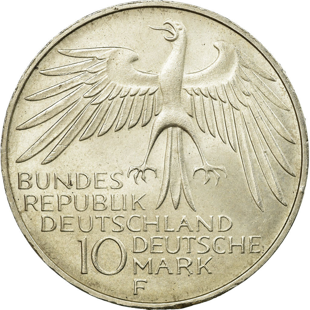 Munten, Federale Duitse Republiek, 10 Mark, 1972, Stuttgart, PR, Zilver, KM:133