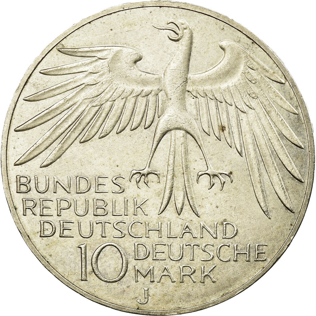 Munten, Federale Duitse Republiek, 10 Mark, 1972, Hambourg, ZF, Zilver, KM:133