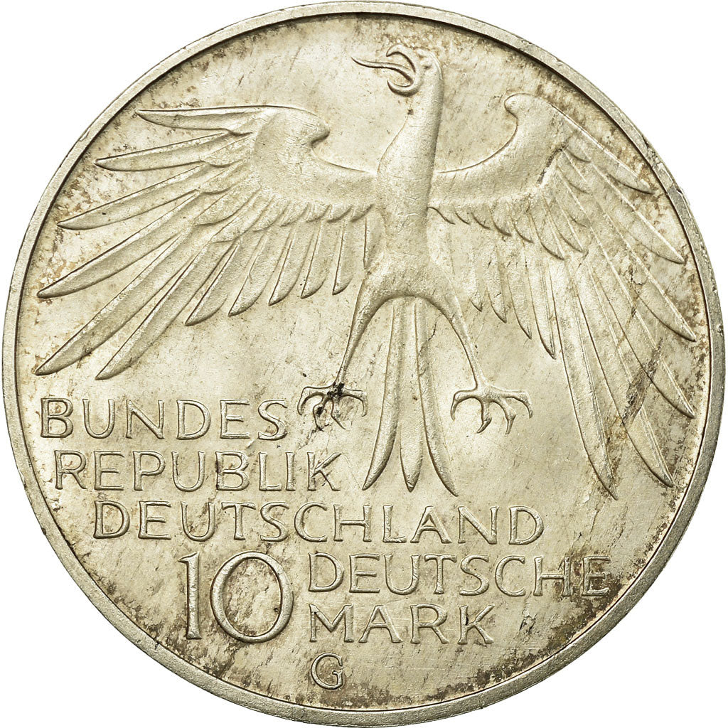 Monnaie, République fédérale allemande, 10 Mark, 1972, Karlsruhe, TB+