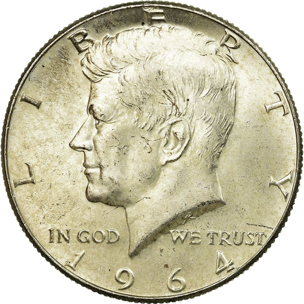Coin, United States, Kennedy Half Dollar, Half Dollar, 1964, U.S. Mint