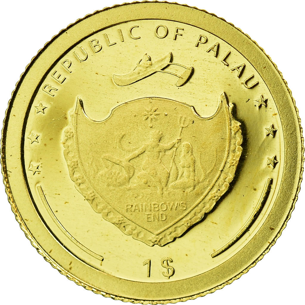 Moeda, Palau, Dollar, 2007, MS(65-70), Dourado, KM:337