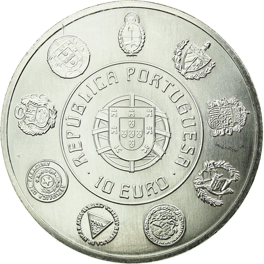 Portugal, 10 Euro, 2010, MS(65-70), Prata, KM:803