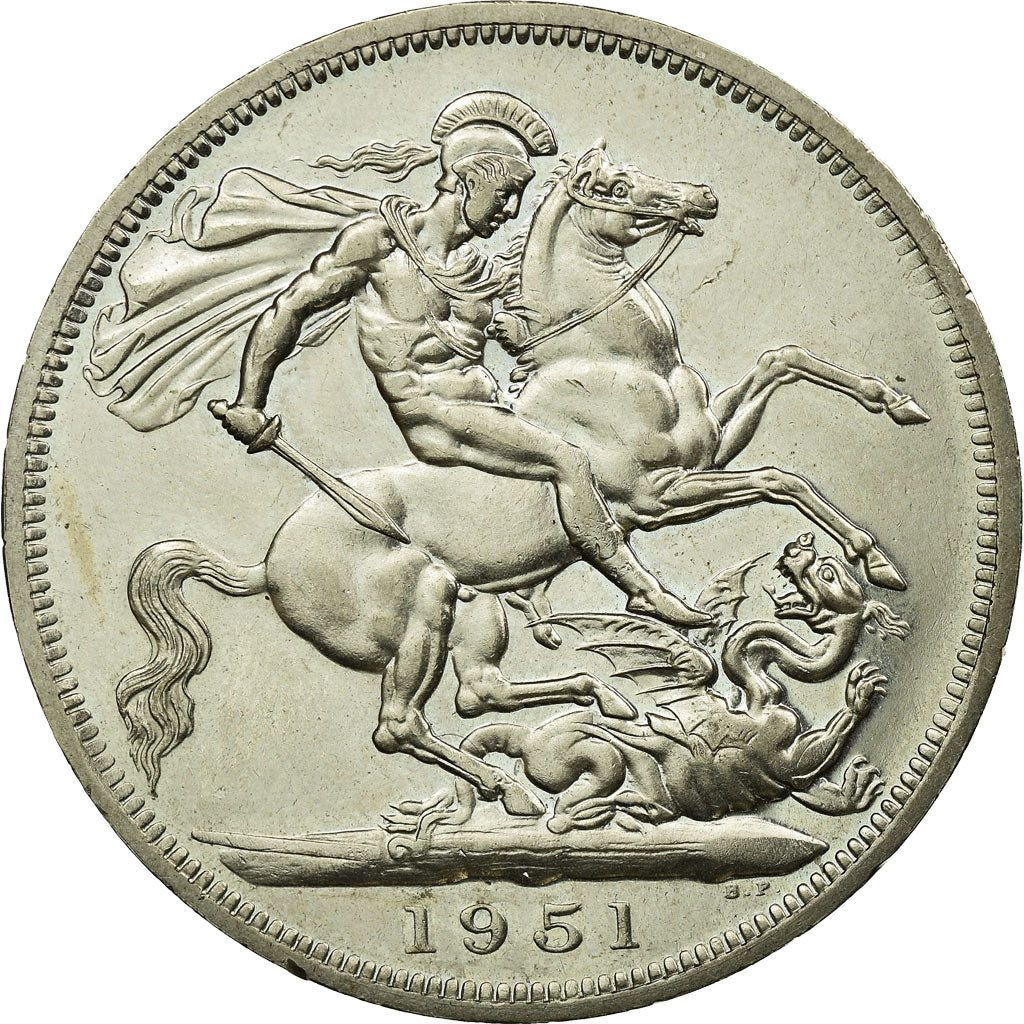 Coin, Great Britain, George VI, Crown, 1951, AU(55-58), Copper-nickel, KM:880
