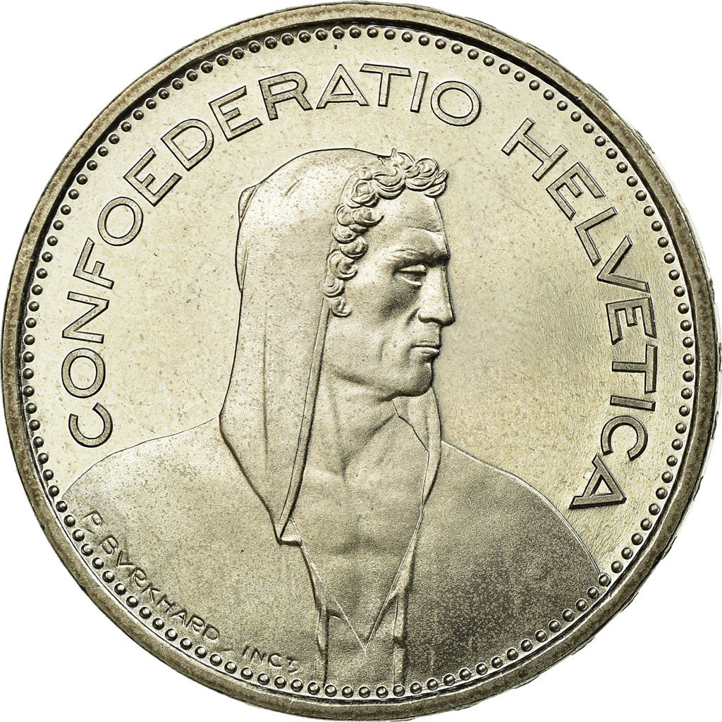 Coin, Switzerland, 5 Francs, 1980, Bern, MS(65-70), Copper-nickel, KM:40a.1