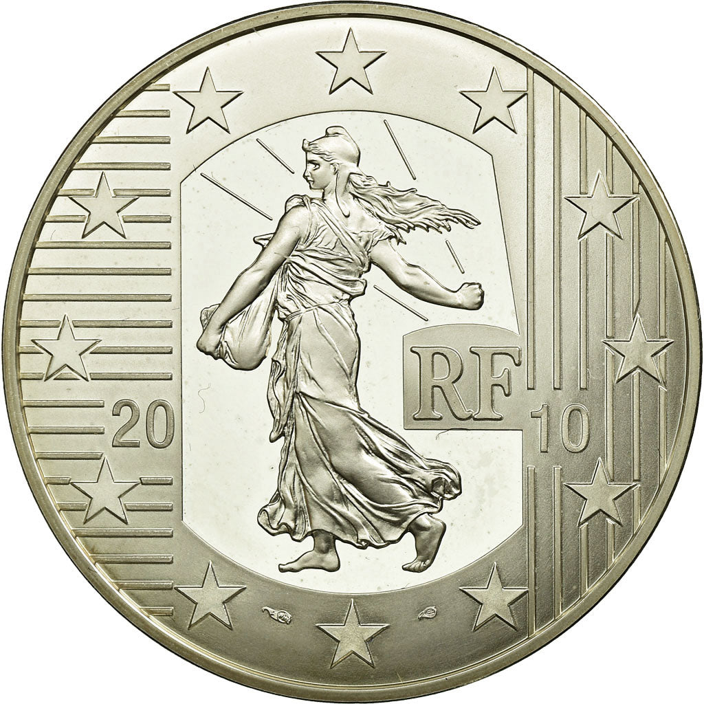 France, 10 Euro, 2010, MS(60-62), Silver, Gadoury:EU413, KM:1675