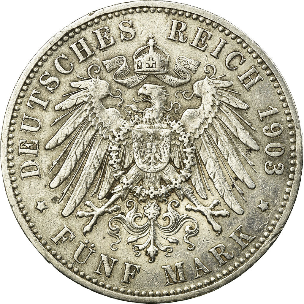 Coin, German States, PRUSSIA, Wilhelm II, 5 Mark, 1903, Berlin, EF(40-45)