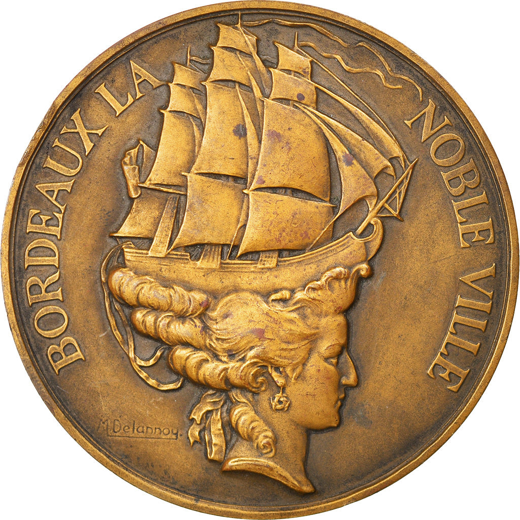 France, Médaille, Bordeaux, La Ville Noble, F.F.C.C.A, 1953, Delannoy, TTB+
