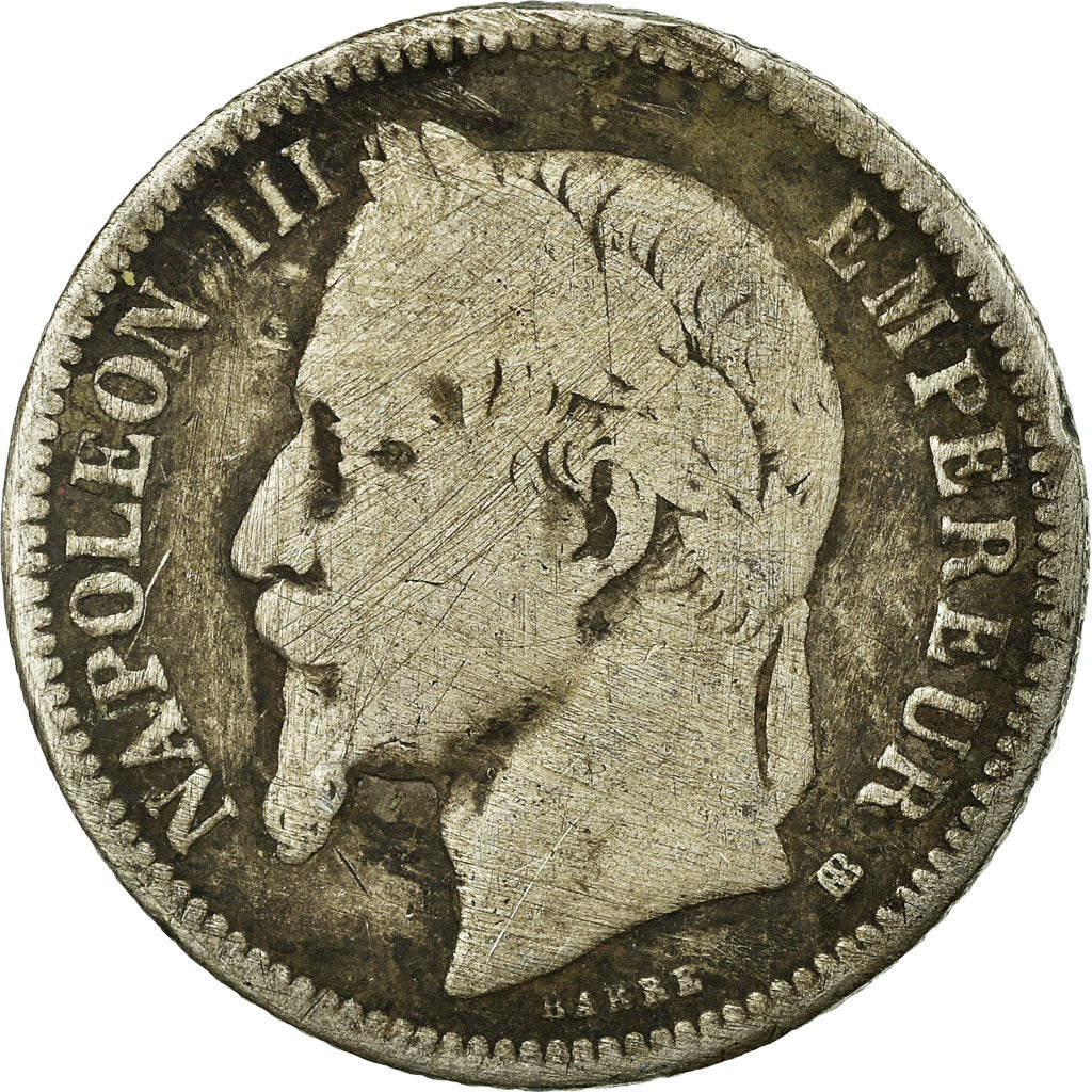 Moeda, França, Napoleon III, Napoléon III, Franc, 1866, Strasbourg, VG(8-10)