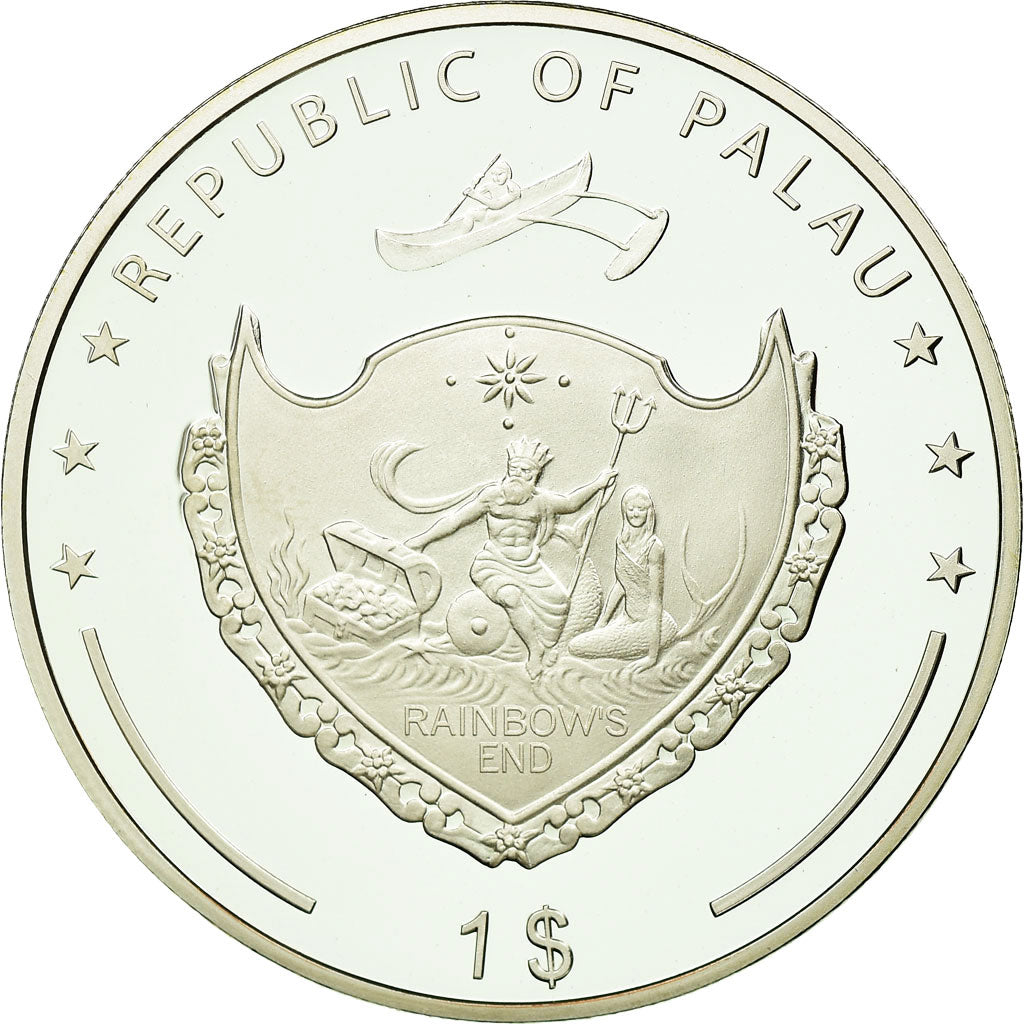 Moneta, Palau, Dollar, 2007, MS(65-70), Brąz powlekany srebrem, KM:116