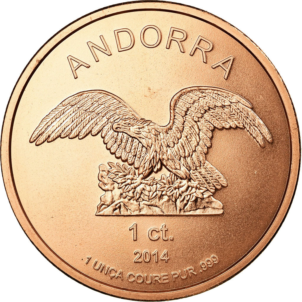 Moeda, Andorra, Centimo, 2014, MS(65-70), Cobre, KM:New
