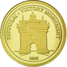 Coin, Lao, 500 Kip, 2008, Valcambi, MS(65-70), Gold, KM:160