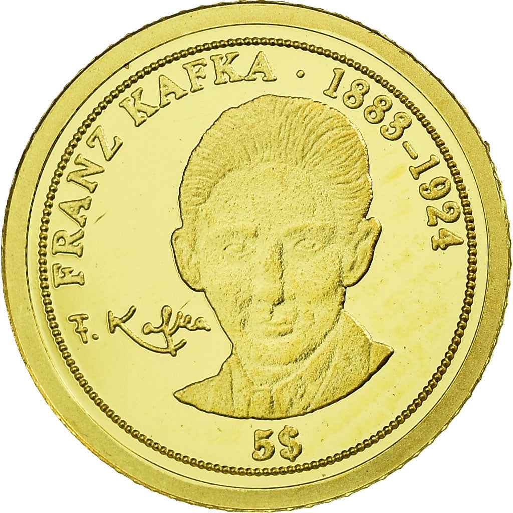 Coin, Nauru, Franz Kafka, 5 Dollars, 2008, MS(65-70), Gold