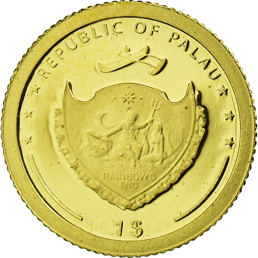 Coin, Palau, Christophe Colomb, Dollar, 2007, MS(65-70), Gold, KM:337