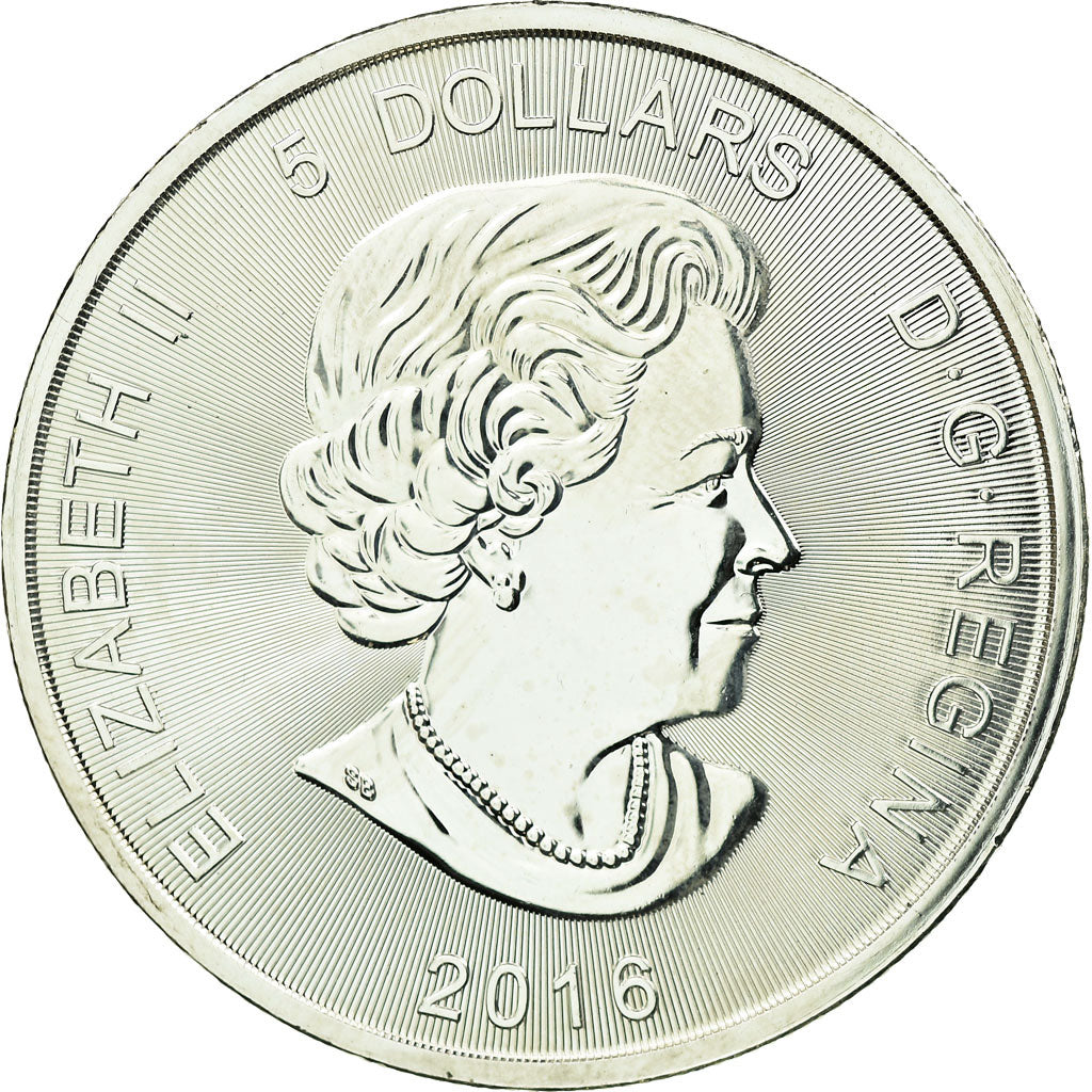 Moneta, Canada, 5 Dollars, 2016, Royal Canadian Mint, MS(63), Srebro