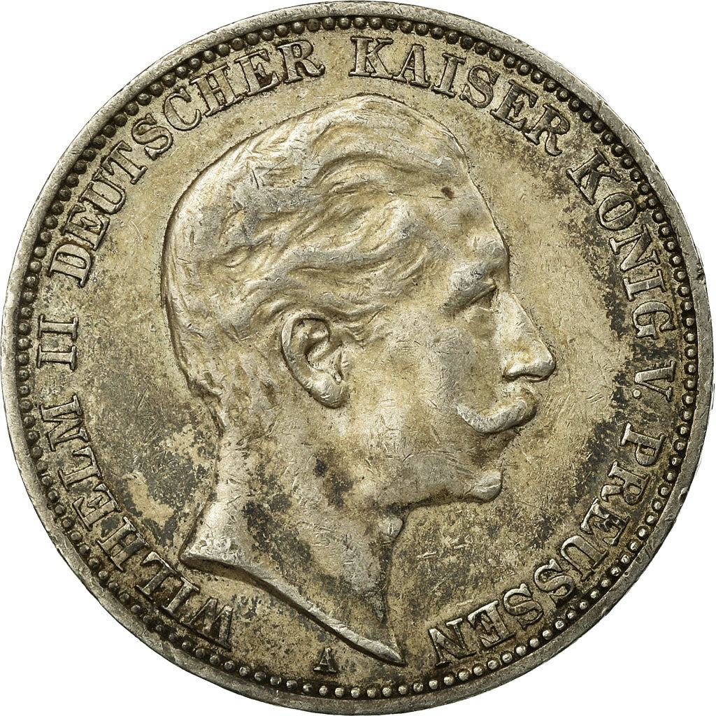 Coin, German States, PRUSSIA, Wilhelm II, 3 Mark, 1910, Berlin, EF(40-45)