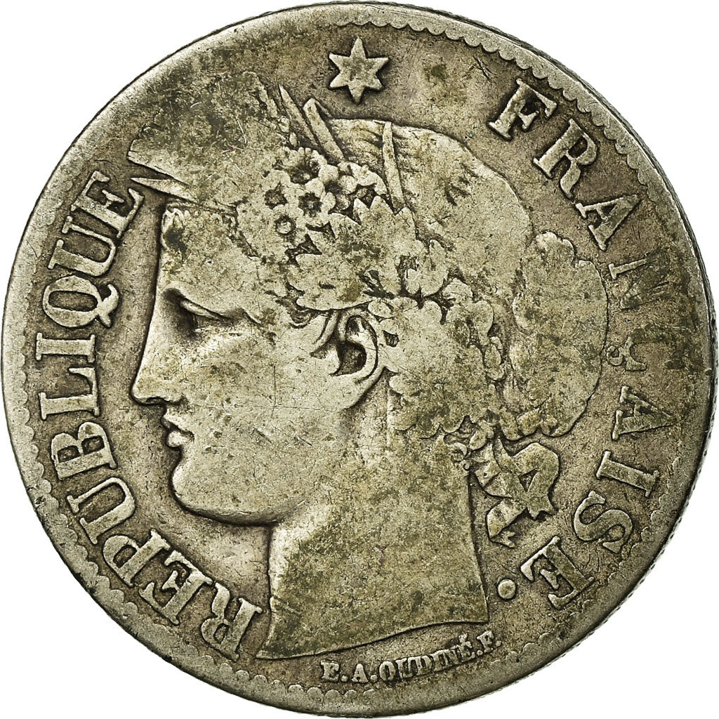 Munten, Frankrijk, Cérès, 2 Francs, 1871, Paris, ZG+, Zilver, KM:817.1
