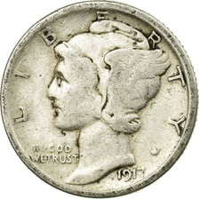 Coin, United States, Mercury Dime, Dime, 1917, U.S. Mint, Philadelphia