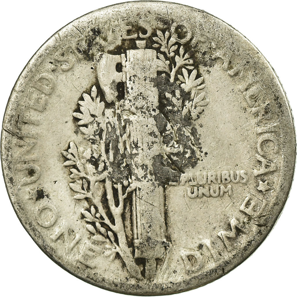 Coin, United States, Mercury Dime, Dime, 1917, U.S. Mint, Philadelphia