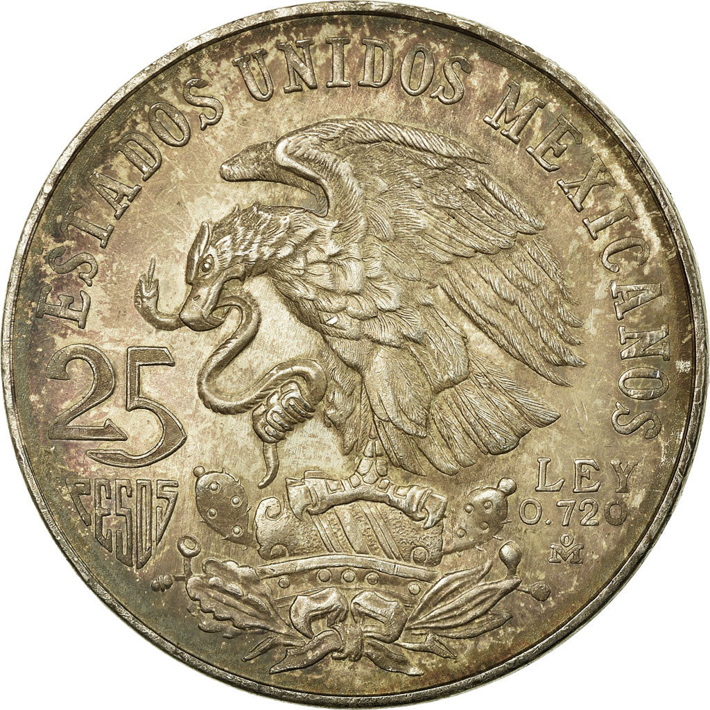 Coin, Mexico, 25 Pesos, 1968, Mexico City, EF(40-45), Silver, KM:479.1