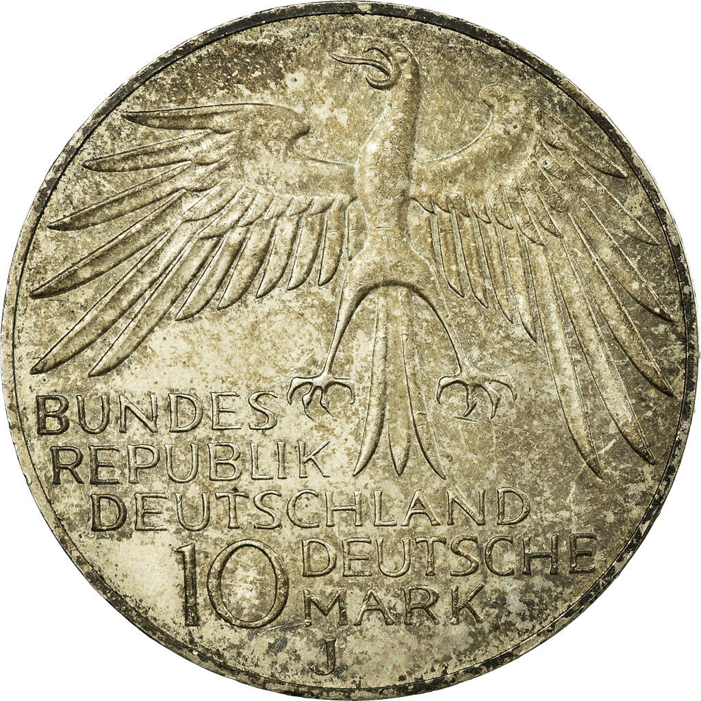 Munten, Federale Duitse Republiek, 10 Mark, 1972, Hambourg, FR+, Zilver, KM:133