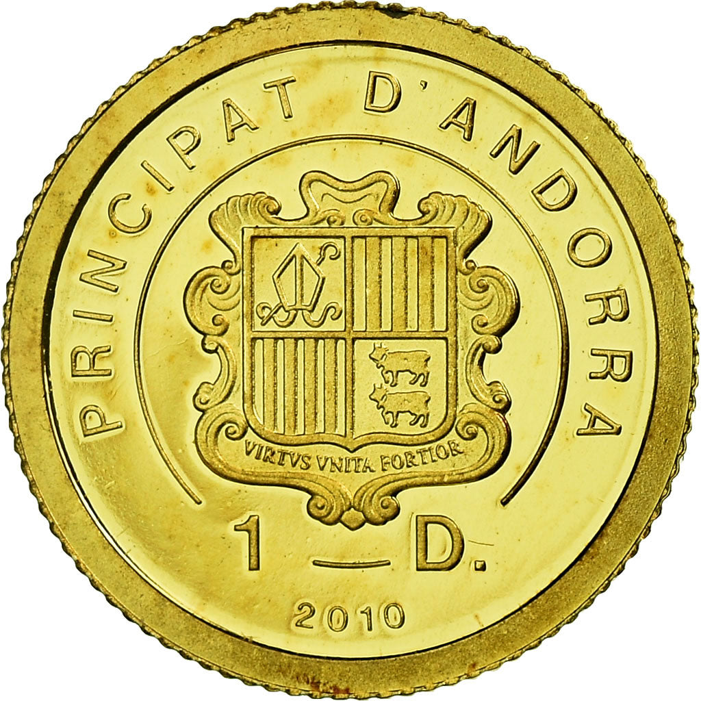 Coin, Andorra, Diner, 2010, Teresa de Calcuta, MS(65-70), Gold