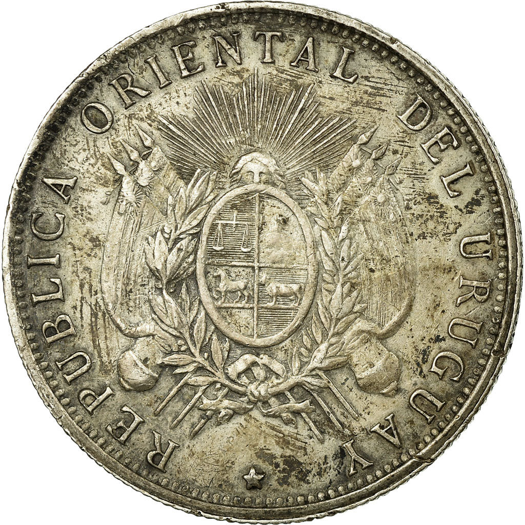 Moneda, Uruguay, 50 Centesimos, 1894, Uruguay Mint, BC+, Plata, KM:16