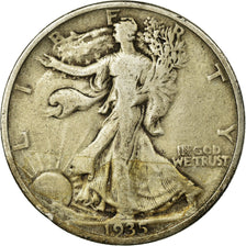 Coin, United States, Walking Liberty Half Dollar, Half Dollar, 1935, U.S. Mint