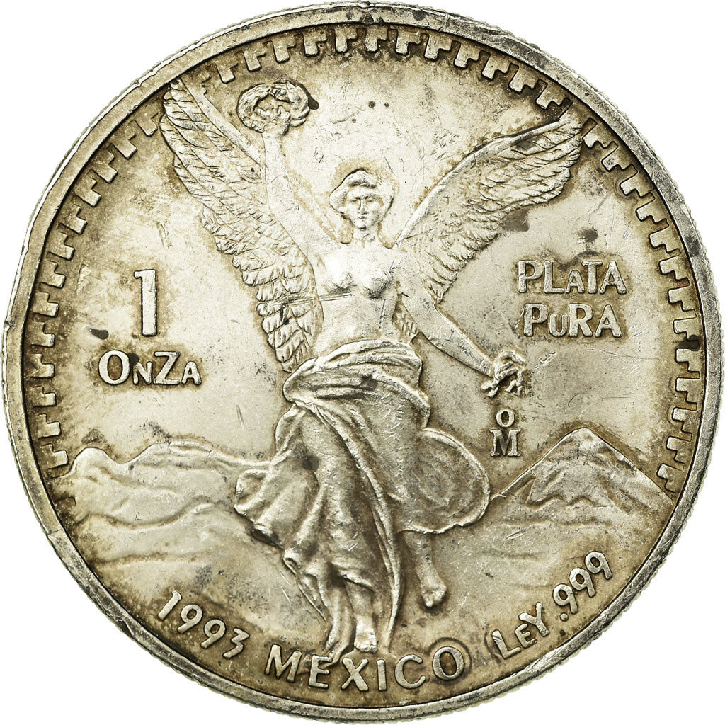 Moneta, Mexico, Onza, Troy Ounce of Silver, 1993, Mexico City, EF(40-45)