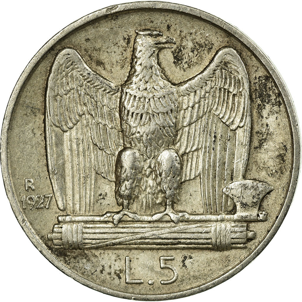 Münze, Italien, Vittorio Emanuele III, 5 Lire, 1927, Rome, SS, Silber, KM:67.2