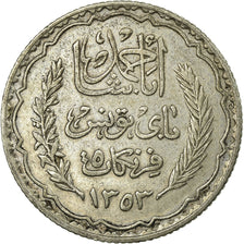 Coin, Tunisia, Ahmad Pasha Bey, 5 Francs, AH 1353/1934, Paris, EF(40-45)