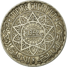 Coin, Morocco, Mohammed V, 10 Francs, AH 1352/1933, Paris, EF(40-45), Silver