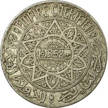 Coin, Morocco, Mohammed V, 10 Francs, AH 1352/1933, Paris, VF(30-35), Silver