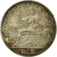 Coin, FRENCH INDO-CHINA, 10 Cents, 1937, Paris, VF(20-25), Silver, KM:16.2