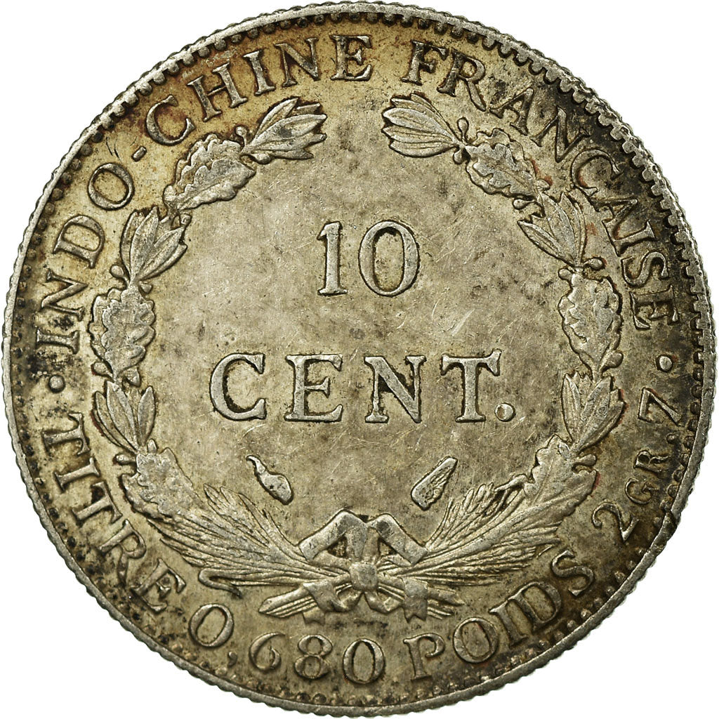 Coin, FRENCH INDO-CHINA, 10 Cents, 1937, Paris, VF(20-25), Silver, KM:16.2