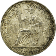 Coin, FRENCH INDO-CHINA, 10 Cents, 1937, Paris, VF(20-25), Silver, KM:16.2