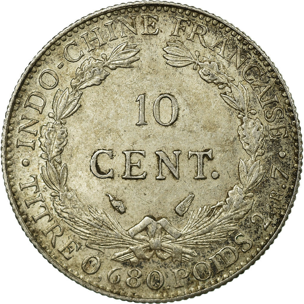 Coin, FRENCH INDO-CHINA, 10 Cents, 1937, Paris, VF(20-25), Silver, KM:16.2
