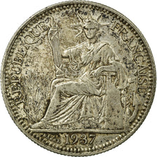 Coin, FRENCH INDO-CHINA, 10 Cents, 1937, Paris, VF(30-35), Silver, KM:16.2