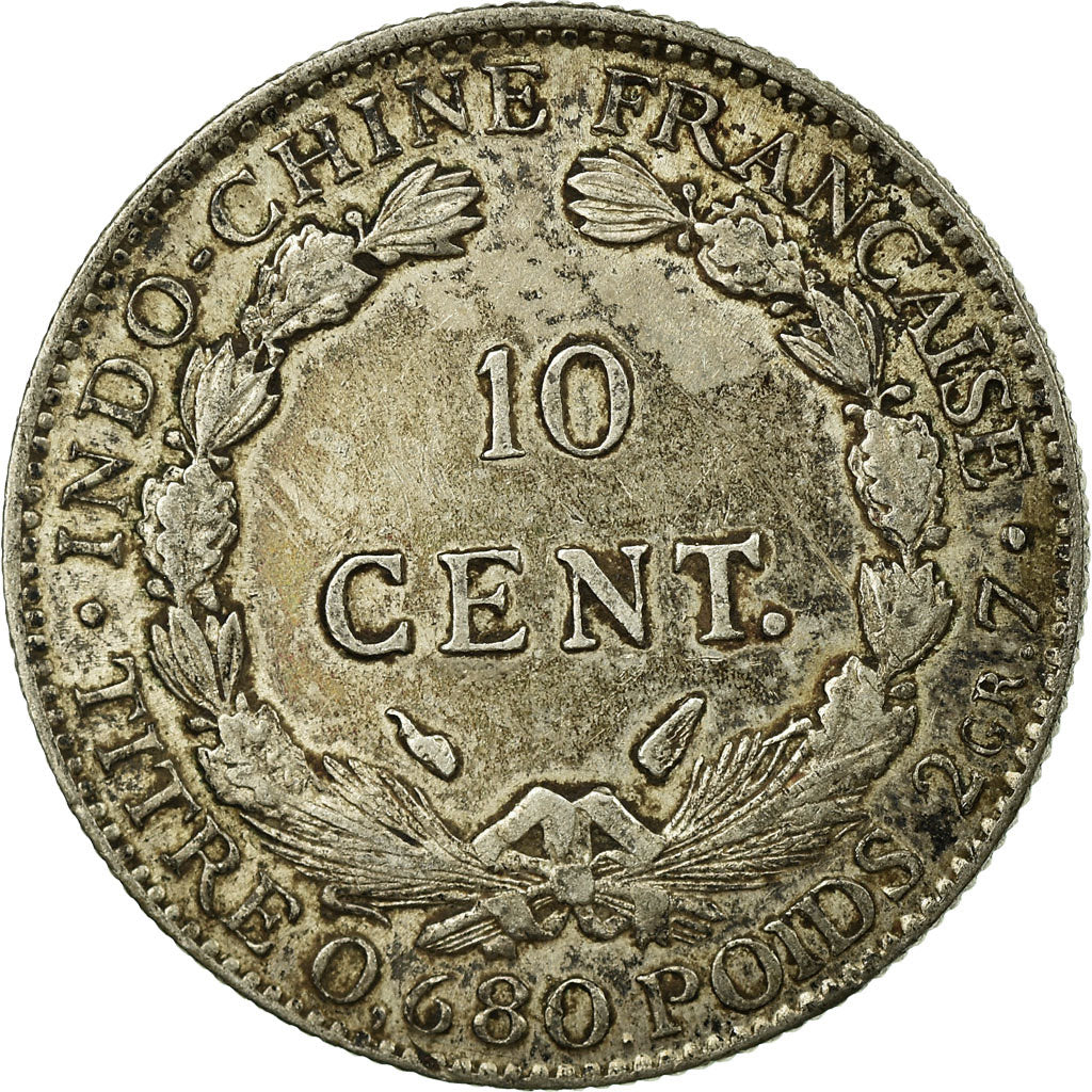 Coin, FRENCH INDO-CHINA, 10 Cents, 1937, Paris, VF(30-35), Silver, KM:16.2
