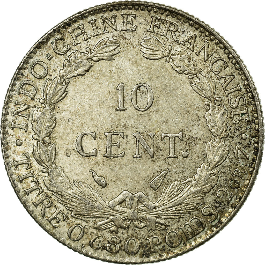 Coin, FRENCH INDO-CHINA, 10 Cents, 1937, Paris, VF(30-35), Silver, KM:16.2