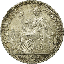 Coin, FRENCH INDO-CHINA, 10 Cents, 1937, Paris, VF(30-35), Silver, KM:16.2
