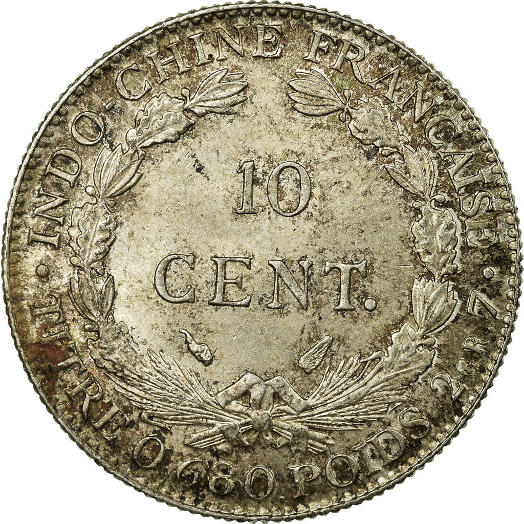 Coin, FRENCH INDO-CHINA, 10 Cents, 1937, Paris, VF(30-35), Silver, KM:16.2
