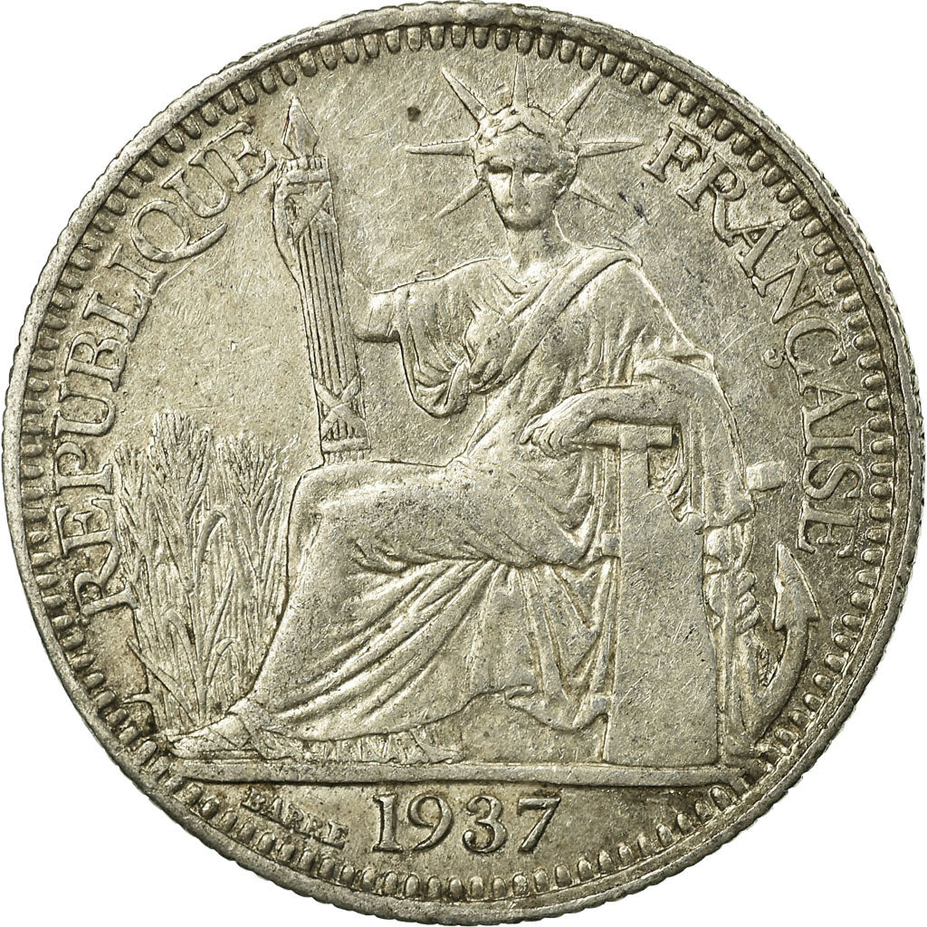 Monnaie, FRENCH INDO-CHINA, 10 Cents, 1937, Paris, TTB, Argent, KM:16.2